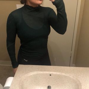 Sheer green high neck shirt